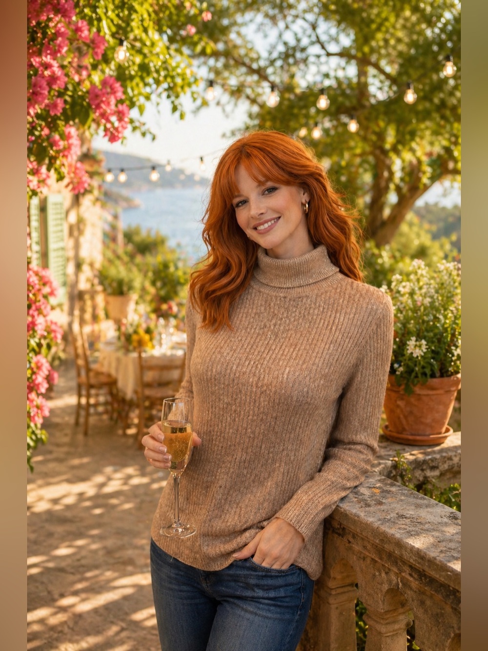 Boston Proper Sparkling Gold Thread Turtleneck, Lightweight, Versatile, Size M